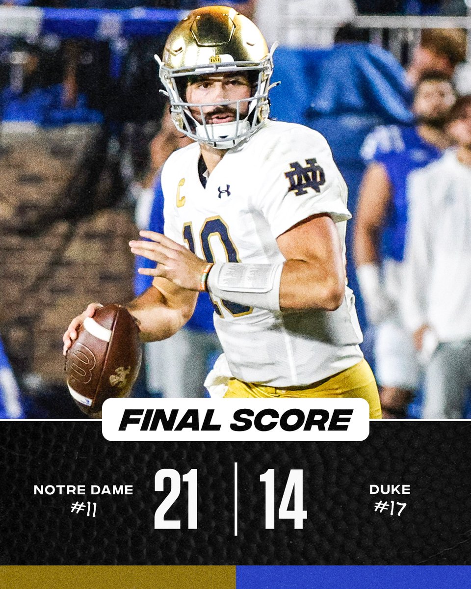 WHAT A FINISH‼️ NO. 11 NOTRE DAME COMES BACK TO KNOCK OFF NO. 17 DUKE 🍀