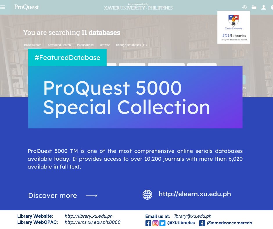XULibraries's tweet photo. Our library offers a treasure trove of Subscribed Databases, carefully curated to empower your academic journey.

#LibraryDatabases #OnlineResources #XULibraries #XULibraryDatabase #XULibraryDatabase2023 #SubscribedDatabases #XUSubscribedDatabases #XUSubscribedDatabases2023 https://t.co/CJKALMlgth