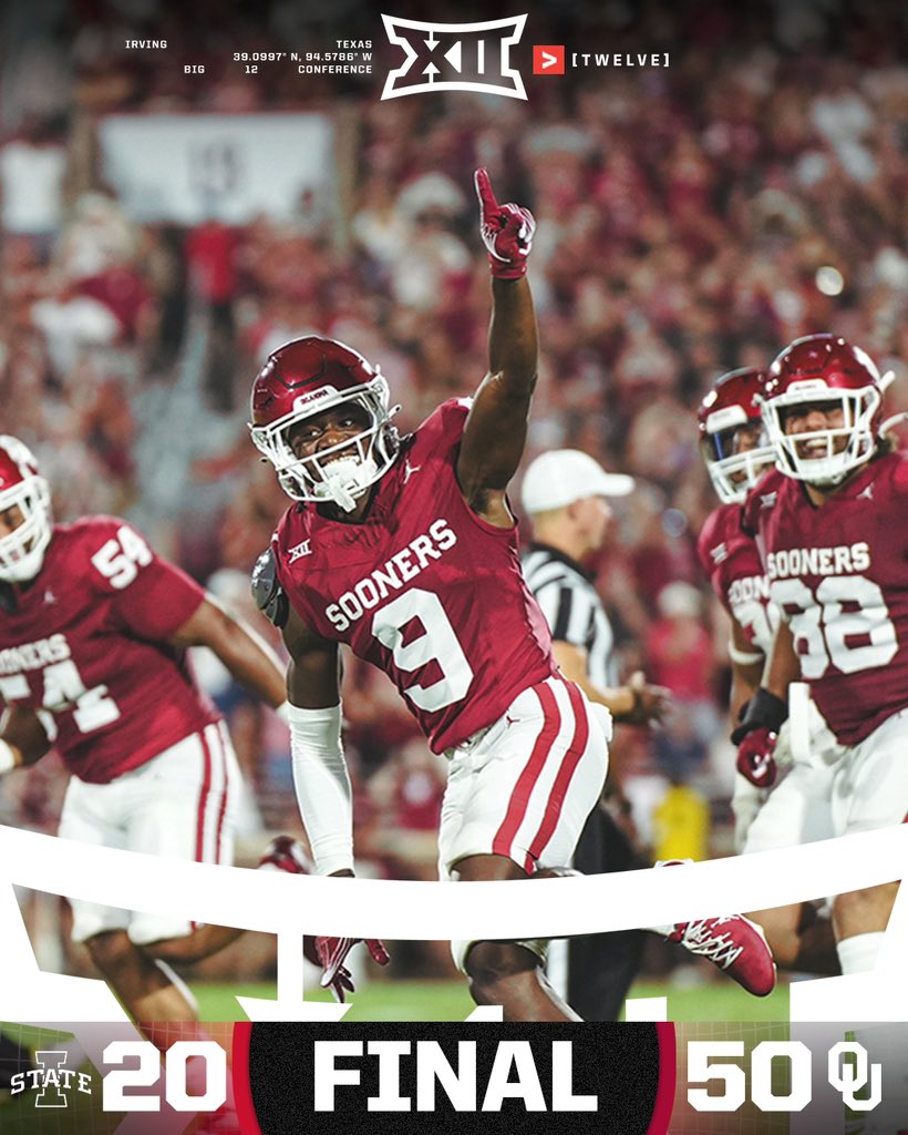 Big12Conference's tweet photo. Just got two words: Boomer. Sooner. https://t.co/wIV0NMiPA0