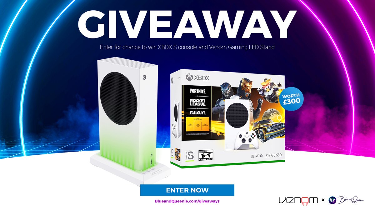QueenieandBlue's tweet image. ✨ XBOX S AND LED STAND #GIVEAWAY ✨

Enter for a chance to win a brand new XBOX S console and Venom Gaming's stunning LED stand, bundle worth over £300 #ad

💙Follow @BlueandQueenie
💜Follow @QueenieandBlue
❤️Follow @VenomGamingUK 
🏷️Tag a Friend
➡️Enter blueandqueenie.com/giveaway
