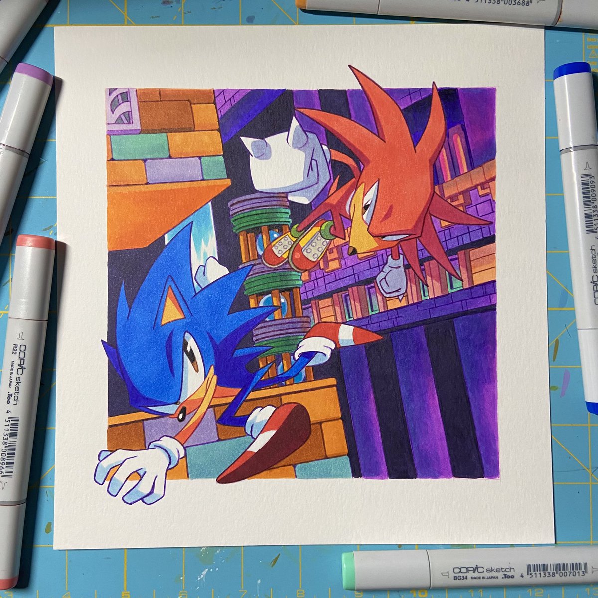 actionhankbeard's tweet photo. Sonic &amp; Knuckles commission #CopicMarkers https://t.co/8v8RPn4WO9