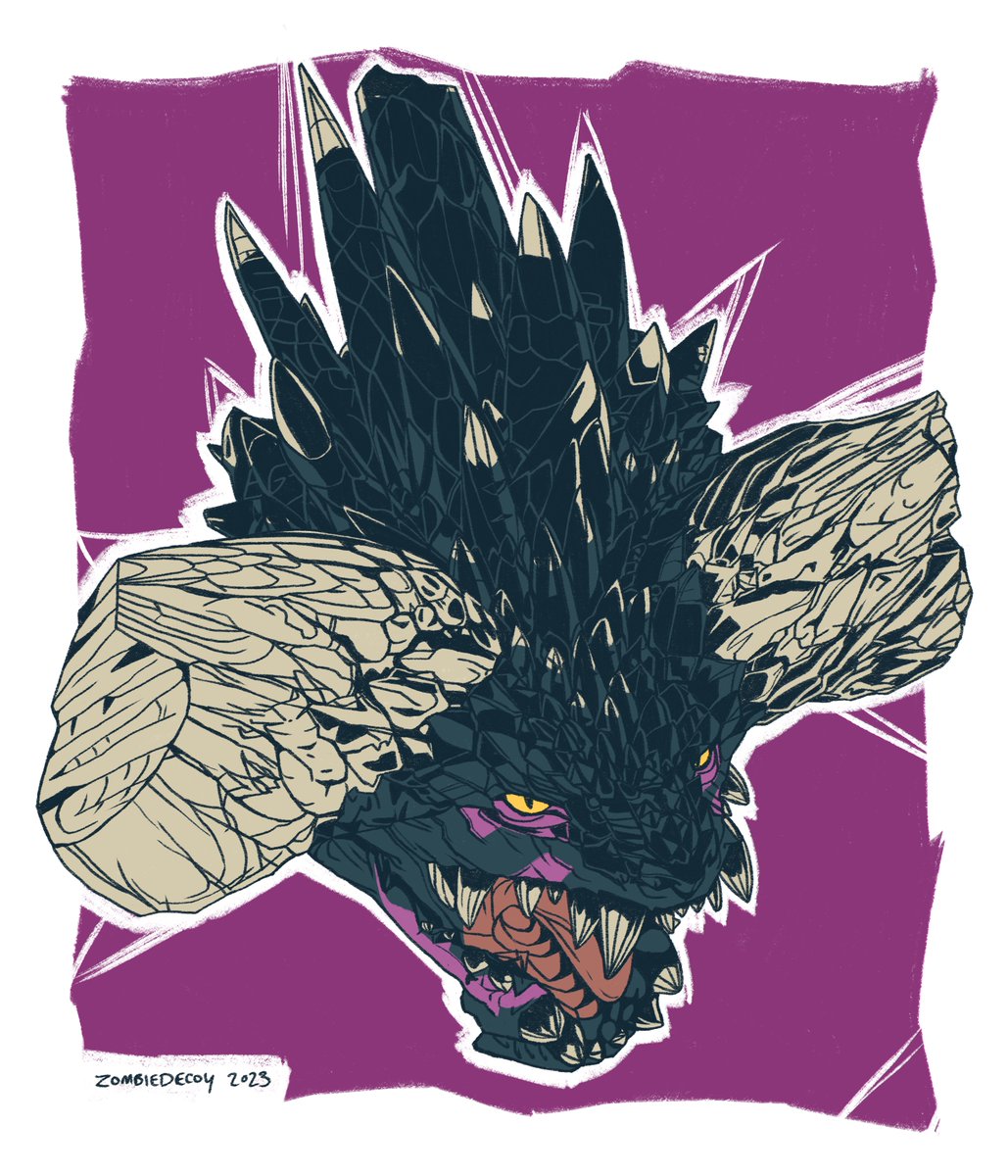 The Elder Dragon eating spiky boy is here! Grab something from the Nergi collection! zombiedecoy-shop.fourthwall.com/collections/ne…

#monsterhunter #monsterhunterart #nergigante #merch
