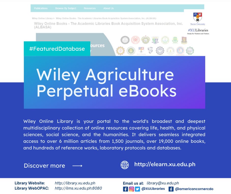 XULibraries's tweet image. Our library offers a treasure trove of Subscribed Databases, carefully curated to empower your academic journey.
#LibraryDatabases #OnlineResources #XULibraries #XULibraryDatabase #XULibraryDatabase2023 #SubscribedDatabases #XUSubscribedDatabases #XUSubscribedDatabases2023