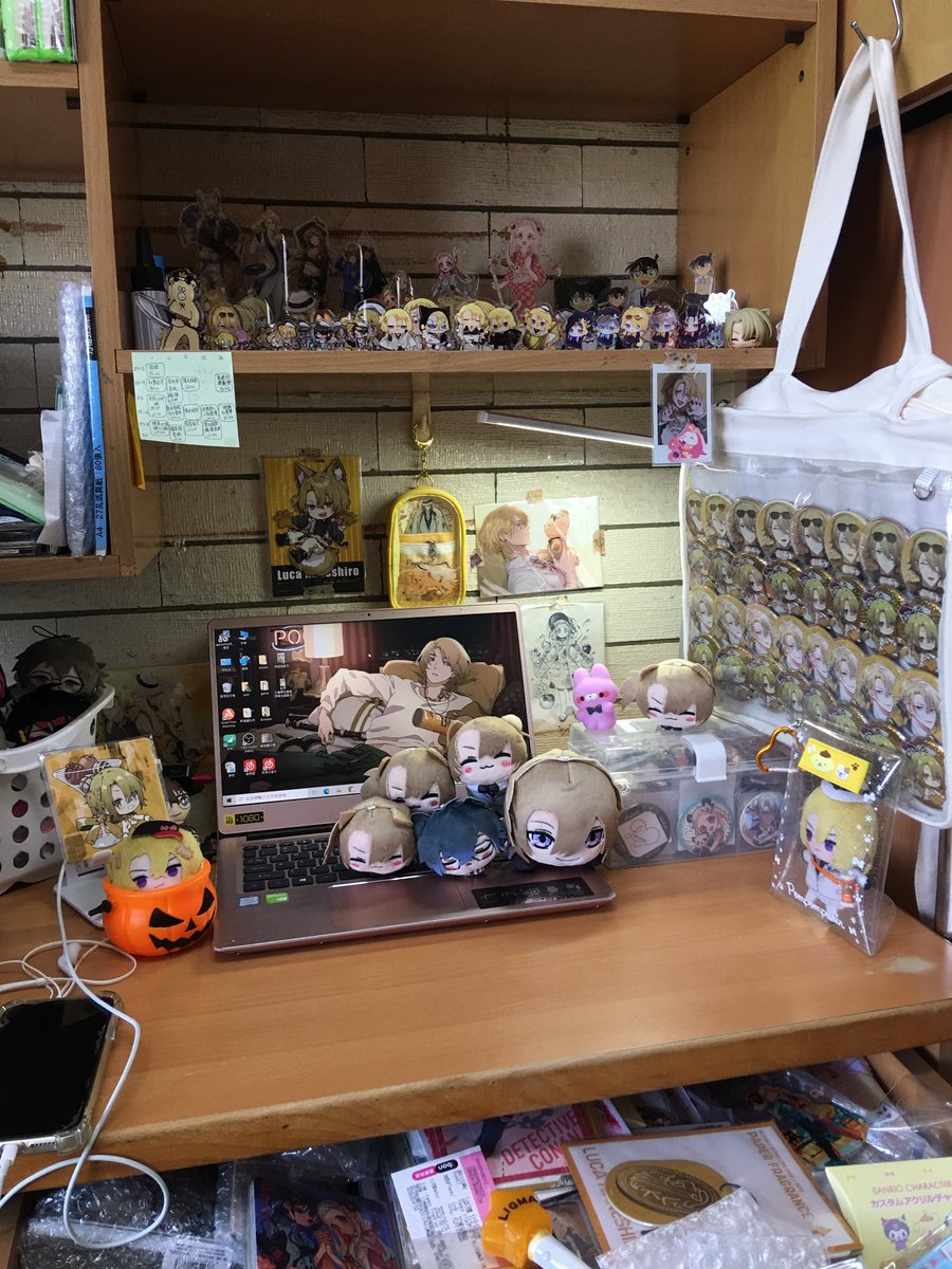 machi_mabo's tweet photo. #LucamaPC My set up(shrine) in the dormitory! I hope I can put more stuffs in here ;v; thank god i made it in time https://t.co/EOZqxHaZHC