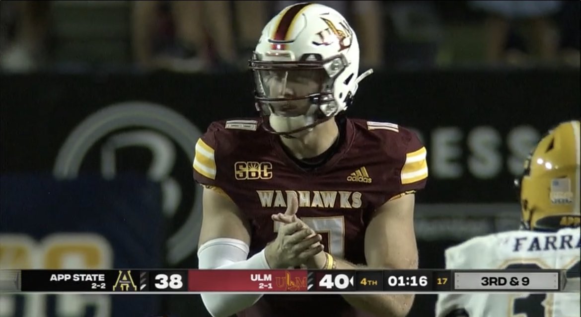 Justin Aaron (@justinaaronuh91) on Twitter photo @Jiya_football18 has 4 TD’s tonight. He was 18 for 27. 268 passing yards. He added 68 yards on the ground and had 1 rushing TD. <a href="/ULM_FB/">ULM Football</a> @Jiya_football18 has 4 TD’s tonight. He was 18 for 27. 268 passing yards. He added 68 yards on the ground and had 1 rushing TD. <a href="/ULM_FB/">ULM Football</a>