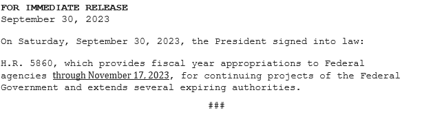 JUST IN from The White House:
#SpendingBill