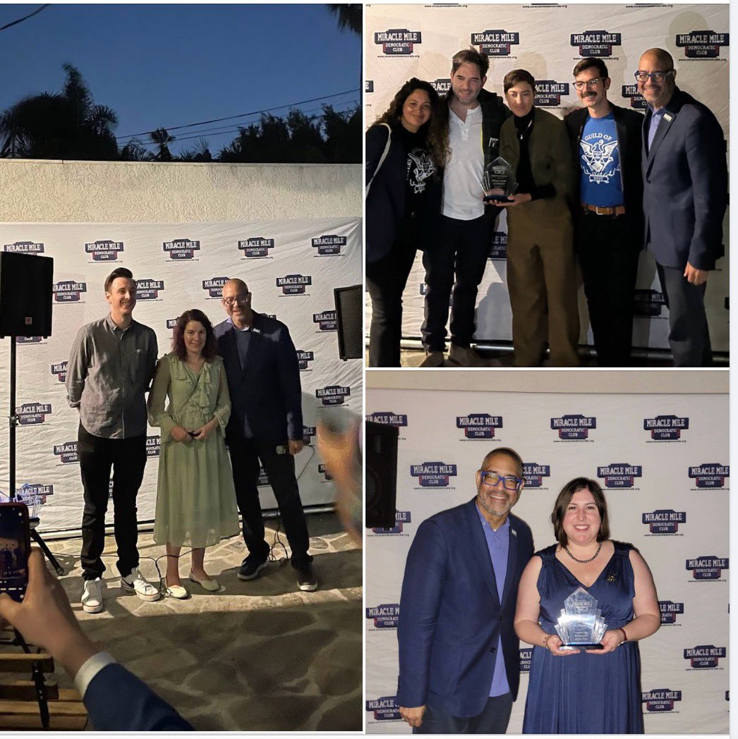 MiracleMileDems's tweet photo. Miracle Awards 2023 is in the books!  And what a fun and fantastic night it was celebrating our honorees with other  Democrats. 
@AbundantHousing @WGAWest @Goldni @markredwards https://t.co/hVQjJAwhKC