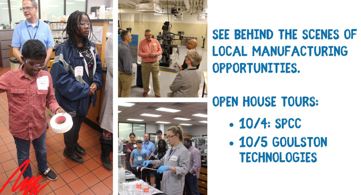 You can still sign up for a behind-the-scenes look at local manufacturers and manufacturing educational opportunities during Make It In Union County. Goulston &amp; <a href="/SouthPiedmontCC/">South Piedmont CC</a> are hosting tours! Learn more here: makeitinunioncounty.com/open-house-tou… #MakeItInUC #UnionCountyNC #MFGDay23