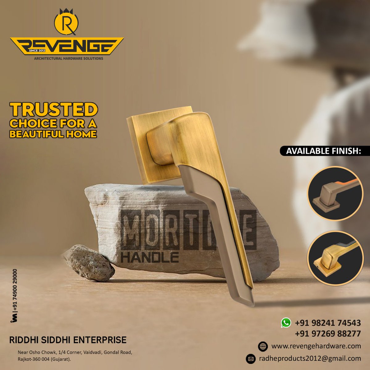 ibais_hardware's tweet photo. RIDDHI SIDDHI ENTERPRISE (RAJKOT)

For enquiry via WhatsApp click:
https://t.co/WF4CBtFom6

Mr. Dharmesh Pithadiya +91 98241 74543
Mr. Sandip Pithadiya +91 97269 88277
#mortisehandle #lockbody #lockbodycylinder #doorlockbody #hardwarefitting #hardwaresolution
.
@IBAISMEDIA https://t.co/i5q6CkTHgv