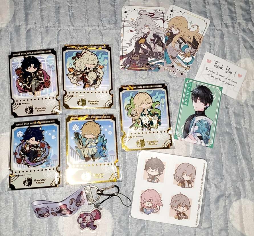 LuzrianFei's tweet photo. Received my pins from @tanpoponoumi and @rist_storypict earlier today \o/
I screamed inside upon seeing JingYuan as one of my cards <3
Thank you for the lovely pins and the help on the Sampo pin addition towards the end orz
#HonkaiStarRail #Blade #JingYuan #Sampo #Gepard #Luocha https://t.co/Dd3aRFsW4o