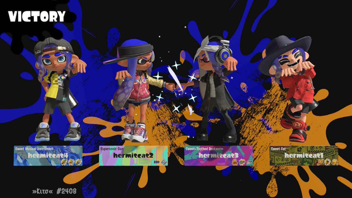 SweetToothspl's tweet photo. Sweet Tooth takes 🥈 in Squid Junction 52, beating seed 1 twice and outplacing our seed !!! 🎉
Roster:
@Nikokonut_ hermitcat1
@sunguraa_ hermitcat2
@Daybrimz hermitcat3
@kito_fjc hermitcat4
Huge thank you to sunguraa for subbing <3
#SWEEPTOOTH 🍭 (sets below) https://t.co/CQPOzxcEeu