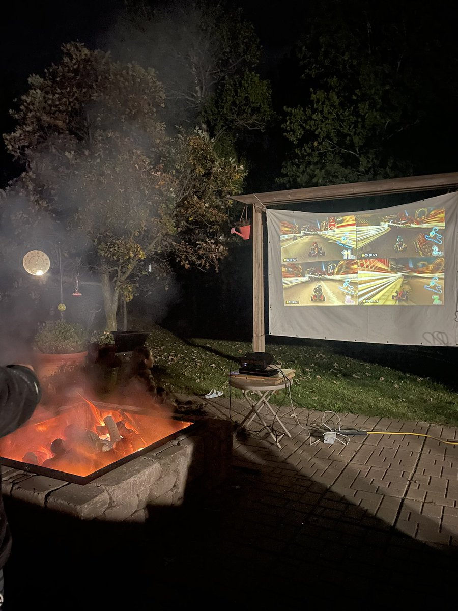 A little <a href="/MarioKart8Pics/">Mario Kart 8 Deluxe🏁🏎️👨🏻‍🔧</a> and a campfire on a beautiful last night of September.