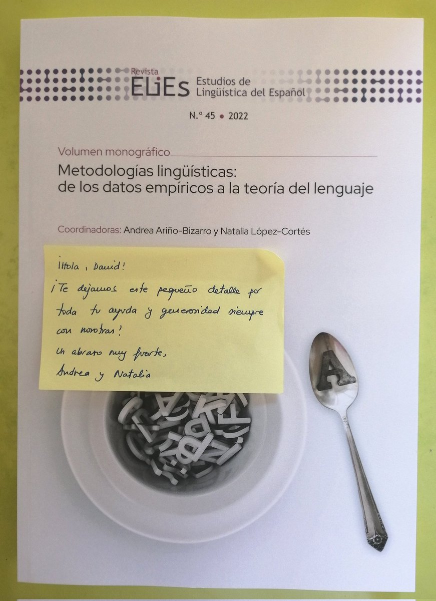 Da gusto tener compañeras como <a href="/AndreaArioBizar/">Andrea Ariño Bizarro</a> y <a href="/natalialopc/">Natalia López Cortés</a>. Gracias a ambas por el regalazo 🏆🏆.
<a href="/ZaragozaLing/">Zaragoza Lingüística</a> <a href="/psylex_lab/">psylexlab</a> <a href="/UccUnizar/">UCC unizar</a> <a href="/unizar/">Universidad Zaragoza</a> <a href="/iphunizar/">Instituto de Patrimonio y Humanidades. Unizar</a>