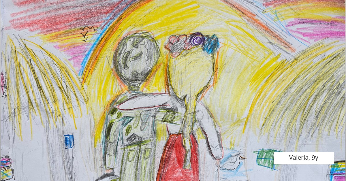 Infopulse_de's tweet photo. Am 1. Oktober ehren wir die #DefendersOfUkraine, gefallene Helden und Kriegsveteranen. Schauen Sie sich die Zeichnungen an, die mit Hilfe der Kinder von Infopulsers erstellt wurden, um zu sehen, wie sie sich die Zukunft der Ukraine vorstellen. https://t.co/9jhdGuOzfI