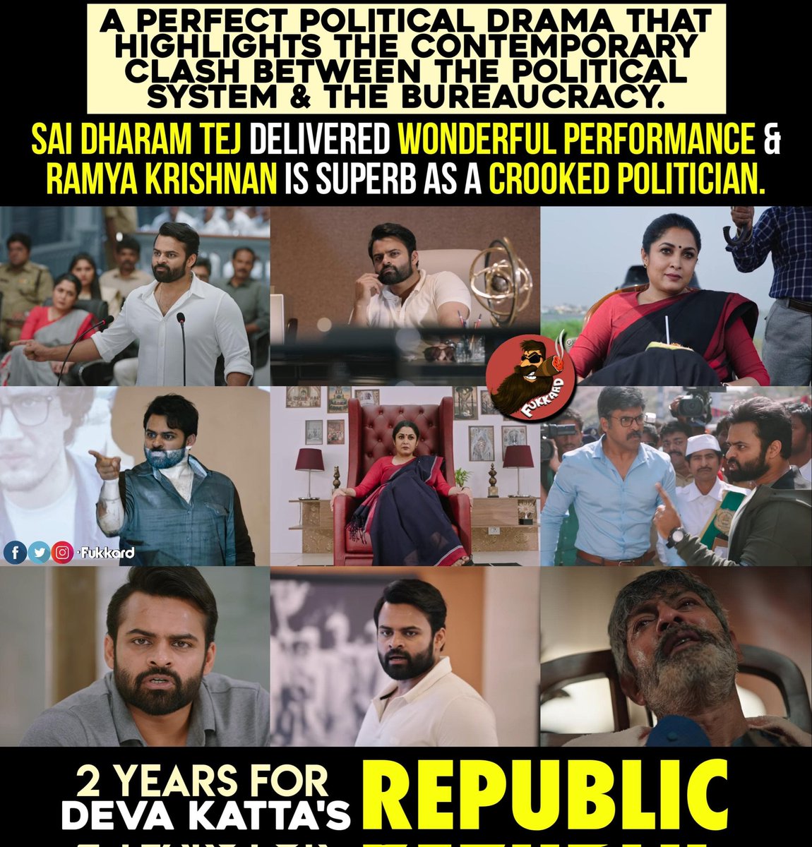 FukkardMemes's tweet photo. Two years for #DevKatta's #Republic..
@IamSaiDharamTej @devakatta
#TwoYearsForRepublic https://t.co/N7GFQj1GbO