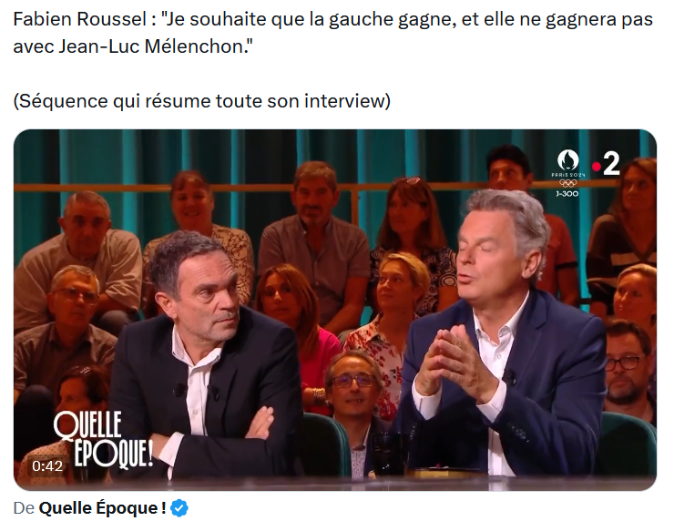 De toute la Cinquième République, Fabien Roussel est le candidat à 2% qui bénéficie du plus de place dans les médias dominants.

A titre de comparaison, Besancenot a fait 4% en 2007. Deux fois plus.

Il n'a jamais eu le centième de l'attention médiatique de Roussel.