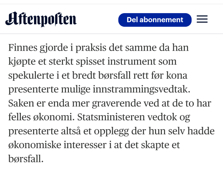 Siden Erna ikke forstår begrepet ansvar, må faktisk medlemmene i Høyre sørge for at hun blir fjerna.
aftenposten.no/meninger/komme…