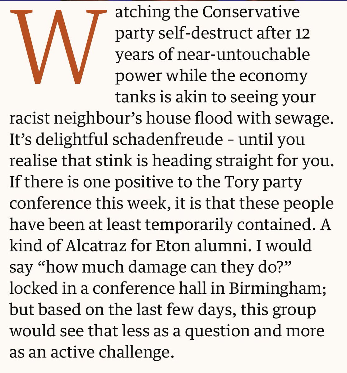 My column from last year’s Conservative party conference feels very similar to their current energy.