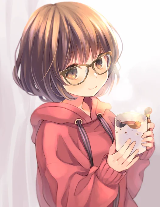 #メガネの日今日涼しかったから、ココア飲みましたもう秋だ 