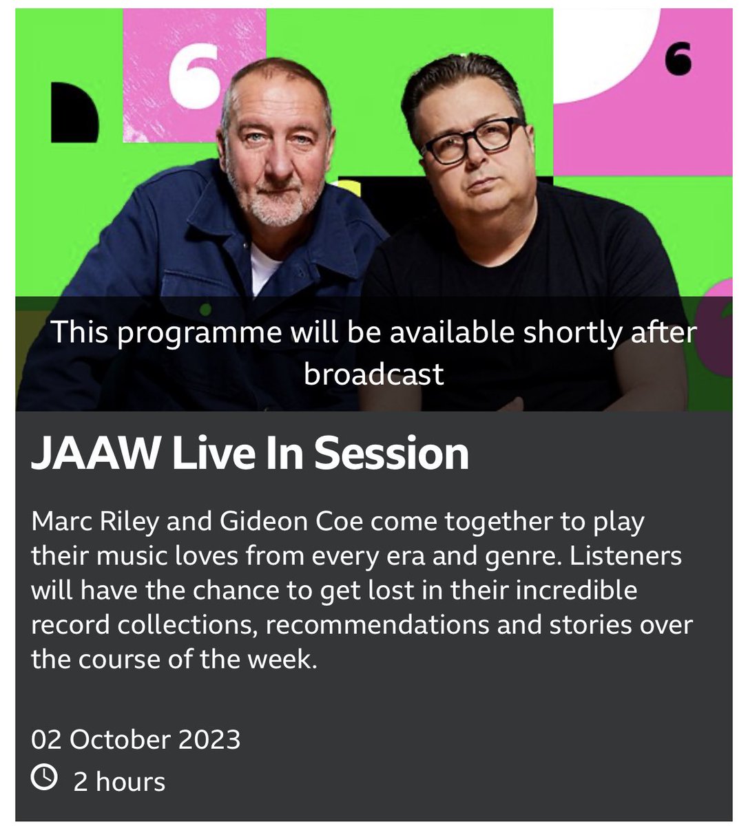 jaawband's tweet photo. JAAW are live in session for Riley & Coe tomorrow night - Monday 2nd October from 10pm. We’ll be playing 4 tracks from our debut album ‘Supercluster’.
Turn on, tune in… @marcrileydj @BBC6Music
#jaaw #supercluster #marcriley #gideoncoe #bbc6music #bbcsession #bbclivesession https://t.co/5IMOZvtadG