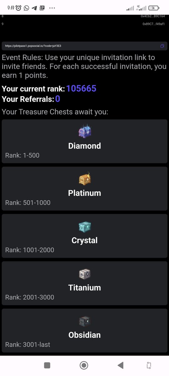 cryptodamii's tweet photo. 3/4
Your treasure chest varies based on the amount of points you have. However, you get more points based on the amount of people you refer..
Now, go back to QUEST 1 https://t.co/q8TE9GCZDE