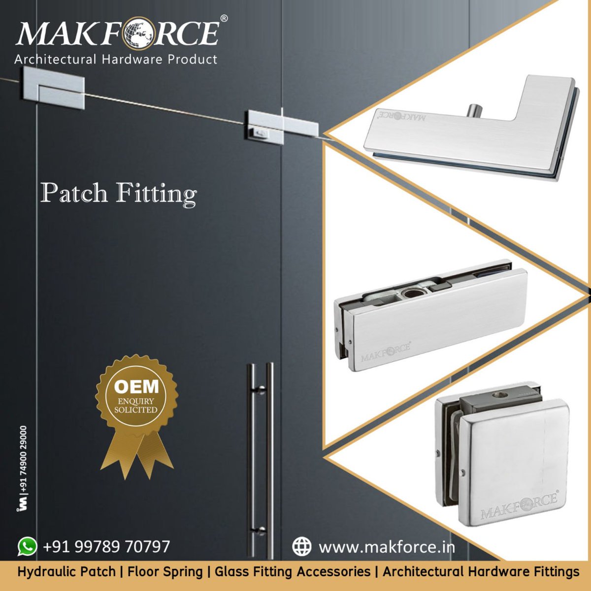 ibais_hardware's tweet photo. MAKFORCE OVERSEAS INDIA - RAJKOT
For enquiry via Whatsapp Click:
https://t.co/b8iCLvN5sa
Mr. Raj Makadia - 99789 70797
#doorcloser #floorspring #hydraulicpatch #showerhinges #toppatch #bottompatch #architecturalhardwarefitting
.
@IBAISMEDIA https://t.co/SH4suQMFTk