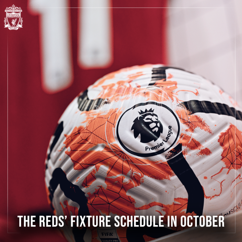 LFC's tweet photo. A look at October's fixtures across all levels of the club 🗓️