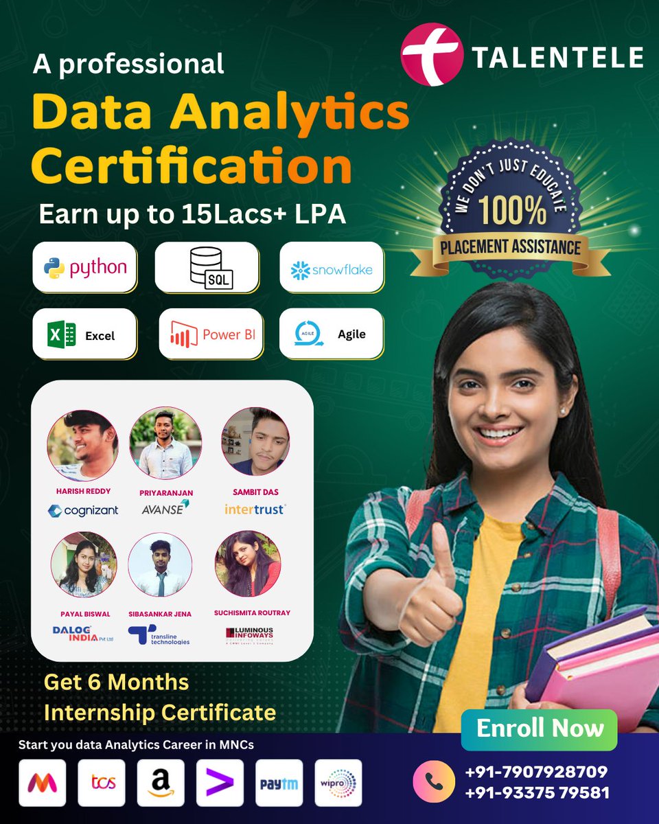 talentele's tweet image. Don&apos;t wait any longer to unlock your potential. Join Talentele today and step into a brighter future. 

#Talentele #TalenteleSuccess #DataAnalyticsCourse #CareerGrowth