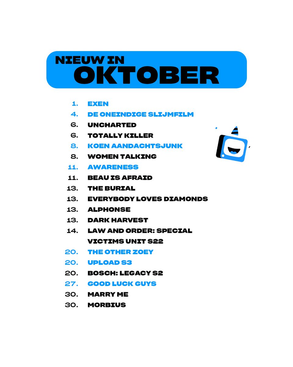 Ligt het aan ons of vliegt het jaar voorbij? Oktober staat alweer voor de deur, dus een nieuwe watchlist!! 👀 #Watchlist #primevideonl