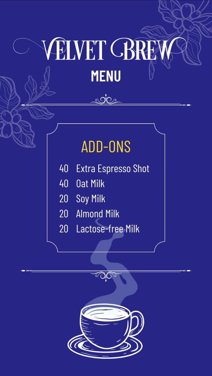 May menu nga pala kami hehe specials will be written separately 💖