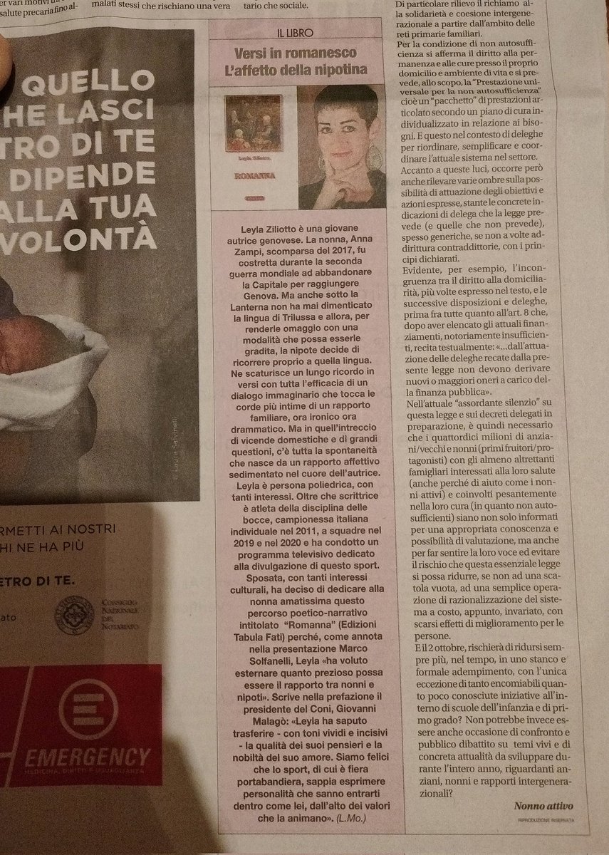 Leyla9265's tweet photo. Oggi 1 ottobre in edicola su Avvenire in tutta Italia: Romanna
#avvenire #articolo #nonni #giornali #nazionali #noiinfamiglia #italia https://t.co/EoI1uJxAYA