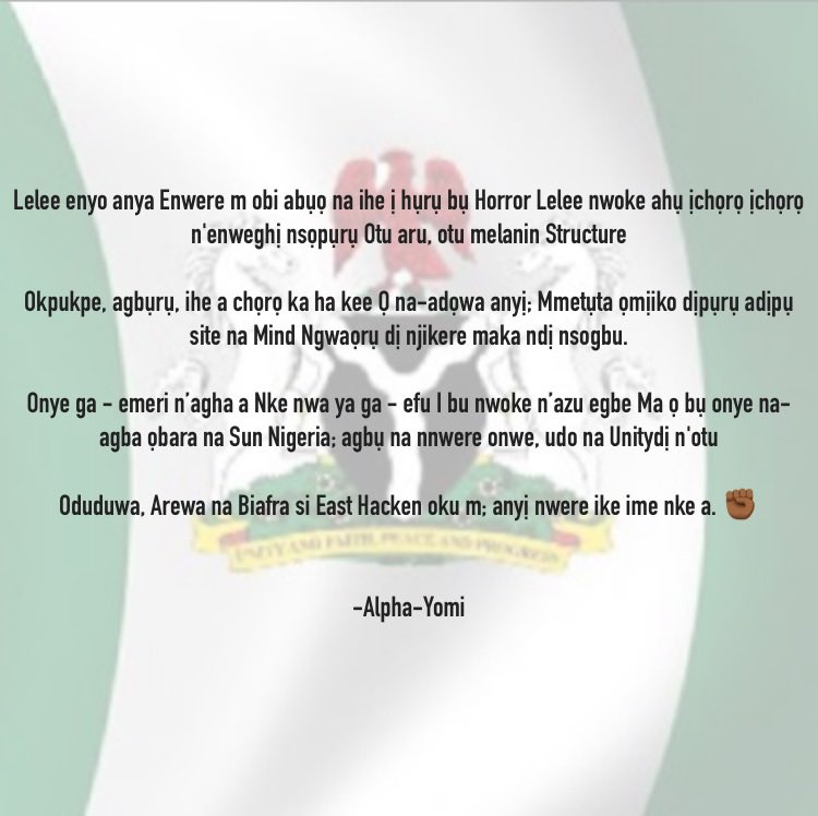 Alpha_Yom's tweet photo. #happy63rd #happyIndependenceDayNigeria 🇳🇬🇳🇬🇳🇬🇳🇬🇳🇬 https://t.co/XJvuVpcpjv