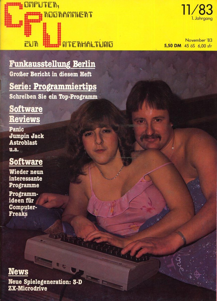 Vor 40 Jahren im Oktober 1983: CPU - Computer programmiert zur Unterhaltung (Roeske Verlag). Ein legendäres Cover. Ich würde so gerne ein Interview mit den beiden Machern führen. Besonders interessiert mich die Idee dahinter! Einfach Kult! 💻🎮 #Technikgeschichte #CPUZeitschrift