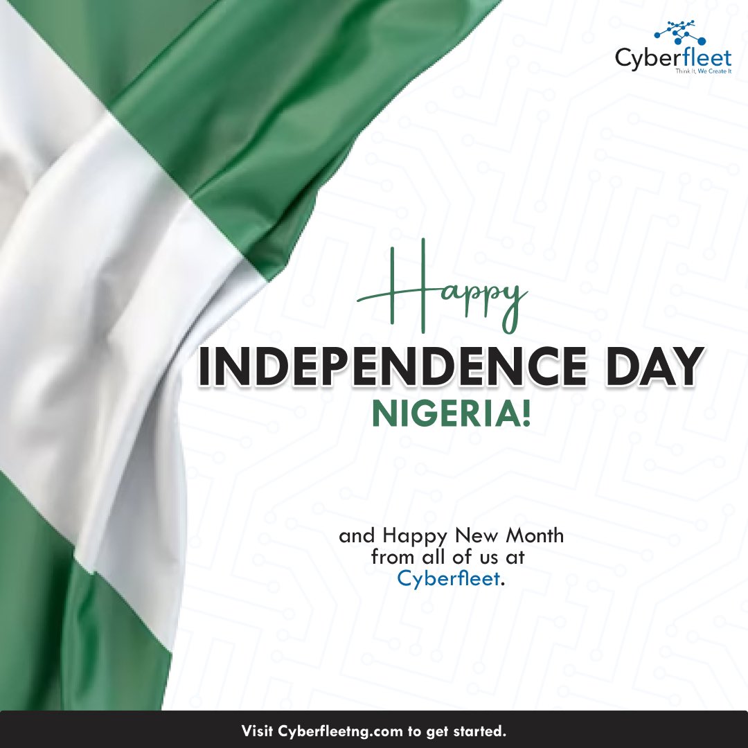 Cyberfleetng's tweet photo. Wishing you a fantastic Independence Day! 🇳🇬Let's celebrate the spirit of freedom and cherish our nation's history!  #october1st 

#happyindependenceday #nigeria #cyberfleet #cyberfleetng https://t.co/g04r3Kmvzj
