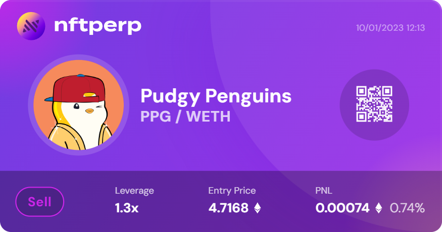 arbinaustic's tweet photo. I just took a SELL on PUDGY PENGUINS NFTs with @nftperp!

 #nftperp https://t.co/B3Sg3z1Zp3