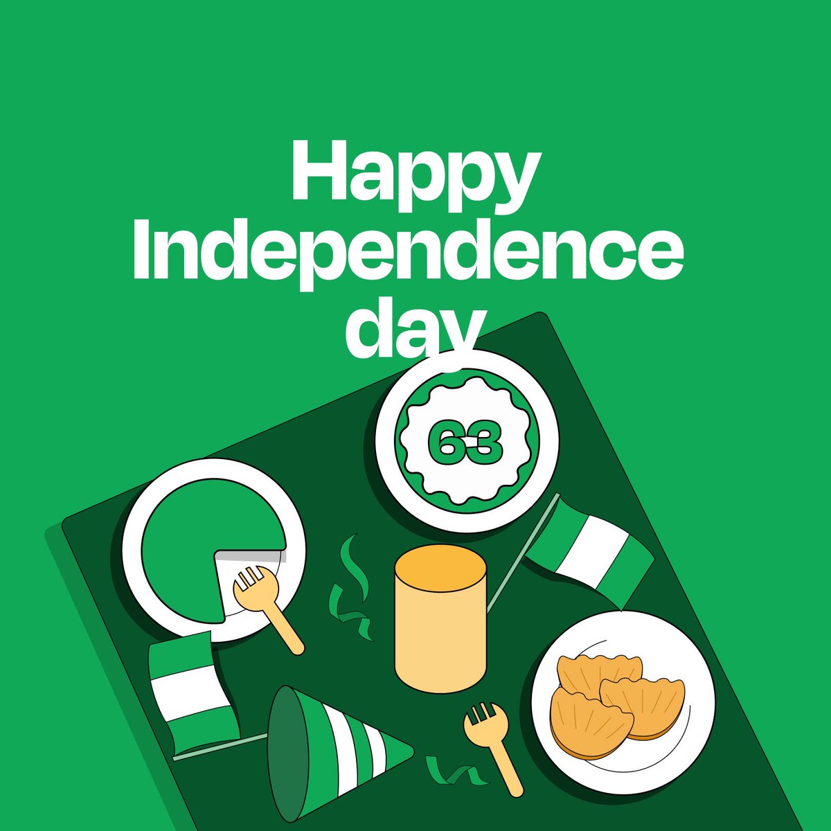 getpartna's tweet photo. Happy Independence Day, Nigeria! 🇳🇬

Today, we celebrate Nigeria's independence with hope and prayers for a BETTER NIGERIA. 💫

#October1st
#NigeriaAt63 https://t.co/r6TxYYULmJ
