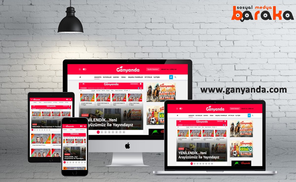 Ganyanda.com Web Site ve Mobil Uygulaması Baraka Sosyal Medya Hizmetleri Baraka V1 web site yazılımı ile güncellenmiştir.
Ganyanda.com artık daha hızlı daha zengin. Ekibe başarılar dileriz.  #ganyanda  #webtasarım #mobiluygulama #logotasarim 
@ganyanda