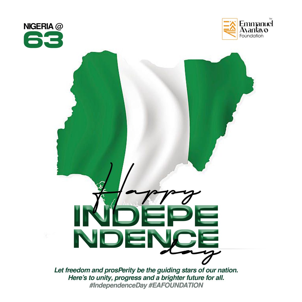 EAFoundationorg's tweet photo. Happy 63rd Independence Day 🇳🇬❤️
#EaFoundation https://t.co/mUkcd15dop