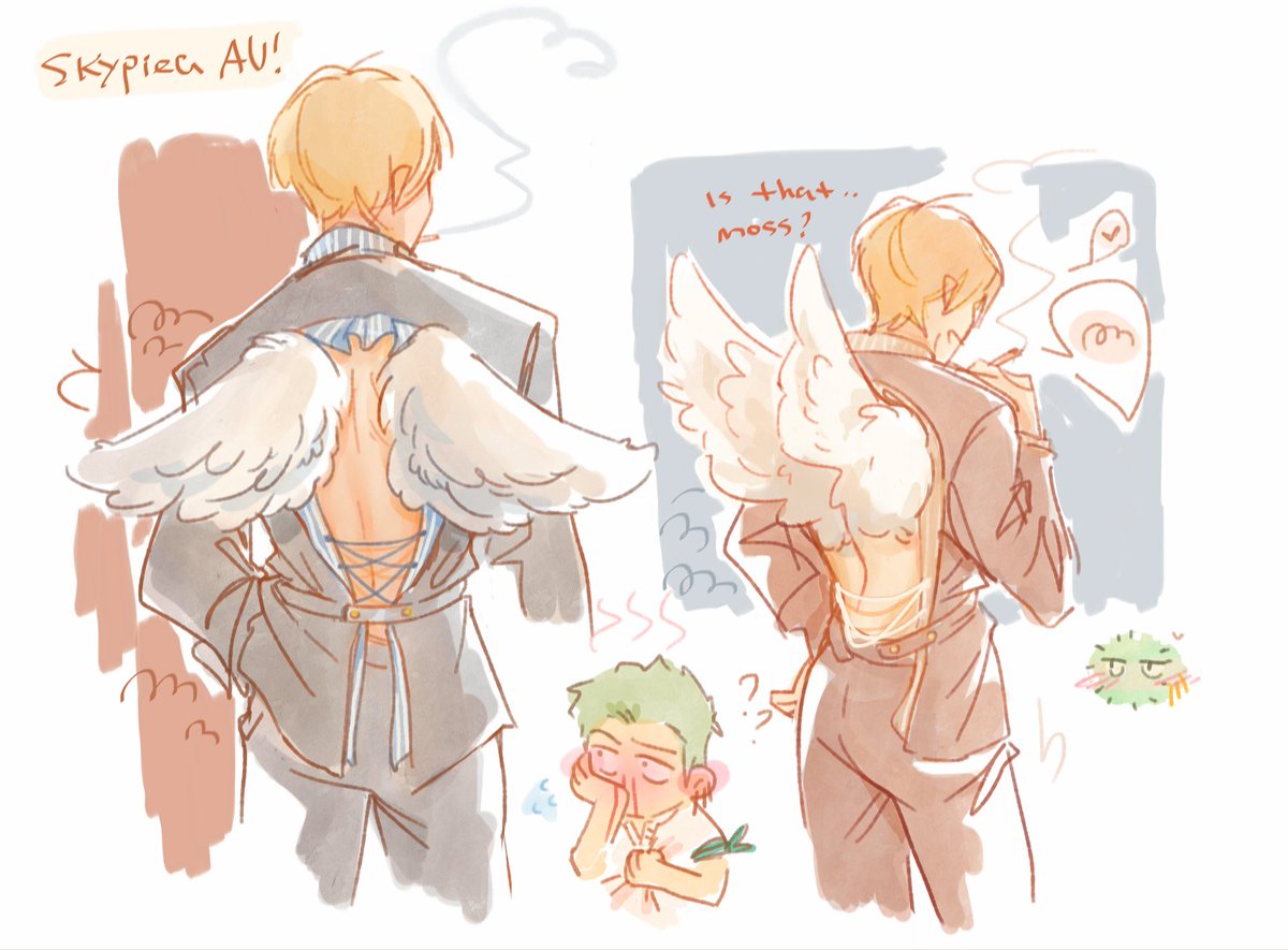 somiksomikk's tweet photo. Skypiea AU! #zosan 

☁️☁️ Скайпия AU! где санджи в детстве сбежал с неба в синее море
txt--vv https://t.co/mKZPqNKpO1