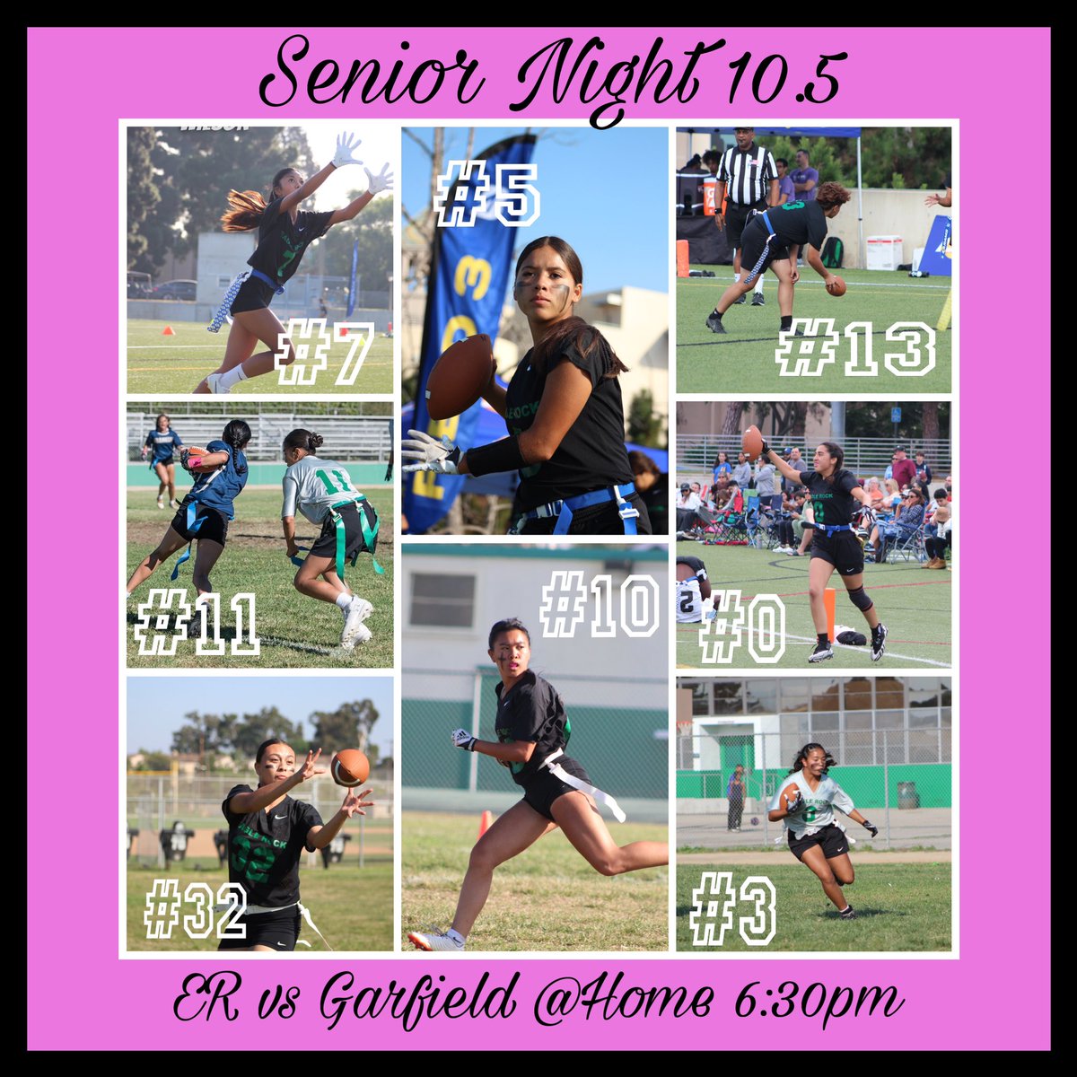 ERHSgFlag's tweet photo. First Senior Night for Flag Football! 📸 @SplashArtPhotog  and Alina Albuja https://t.co/ke3HllzePd