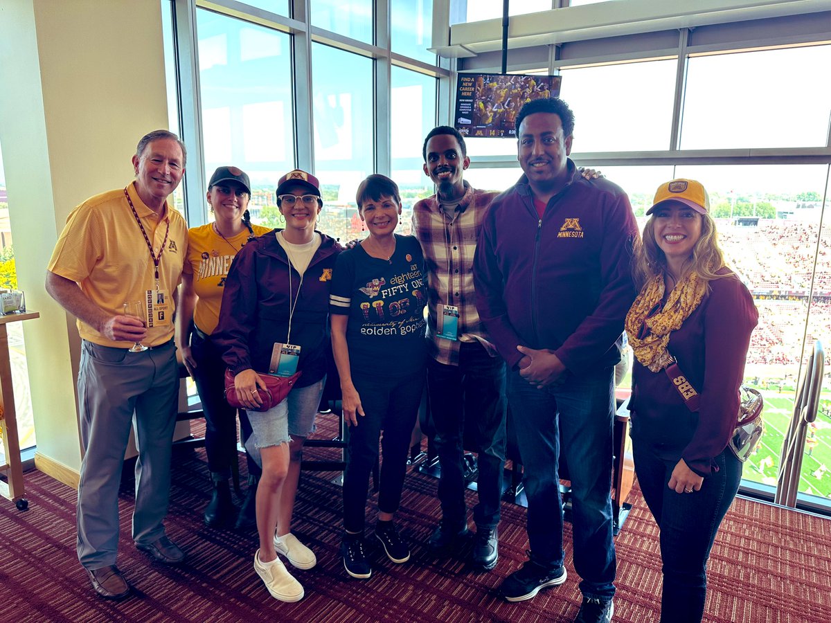 samakabforhouse's tweet photo. I'm proud to be a Gophers football fan with my fellow state legislator. Congratulations to our hometown team for their victory today. Special appreciation to our Board of Regents for hosting us. We can't wait to cheer you on this season #LetsGoGophers. https://t.co/ZXXB6SiRSP