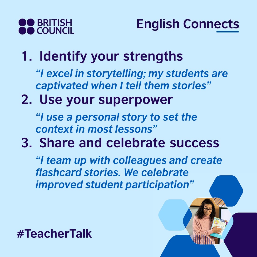 lkBritish's tweet photo. 🚀 Use a notebook or a digital journal to keep a note of your superpowers. Your reflections will make you a more effective teacher📚💡
#TipOfTheWeek #TeacherTalk #ReflectivePractive https://t.co/1ExNWSLRIi