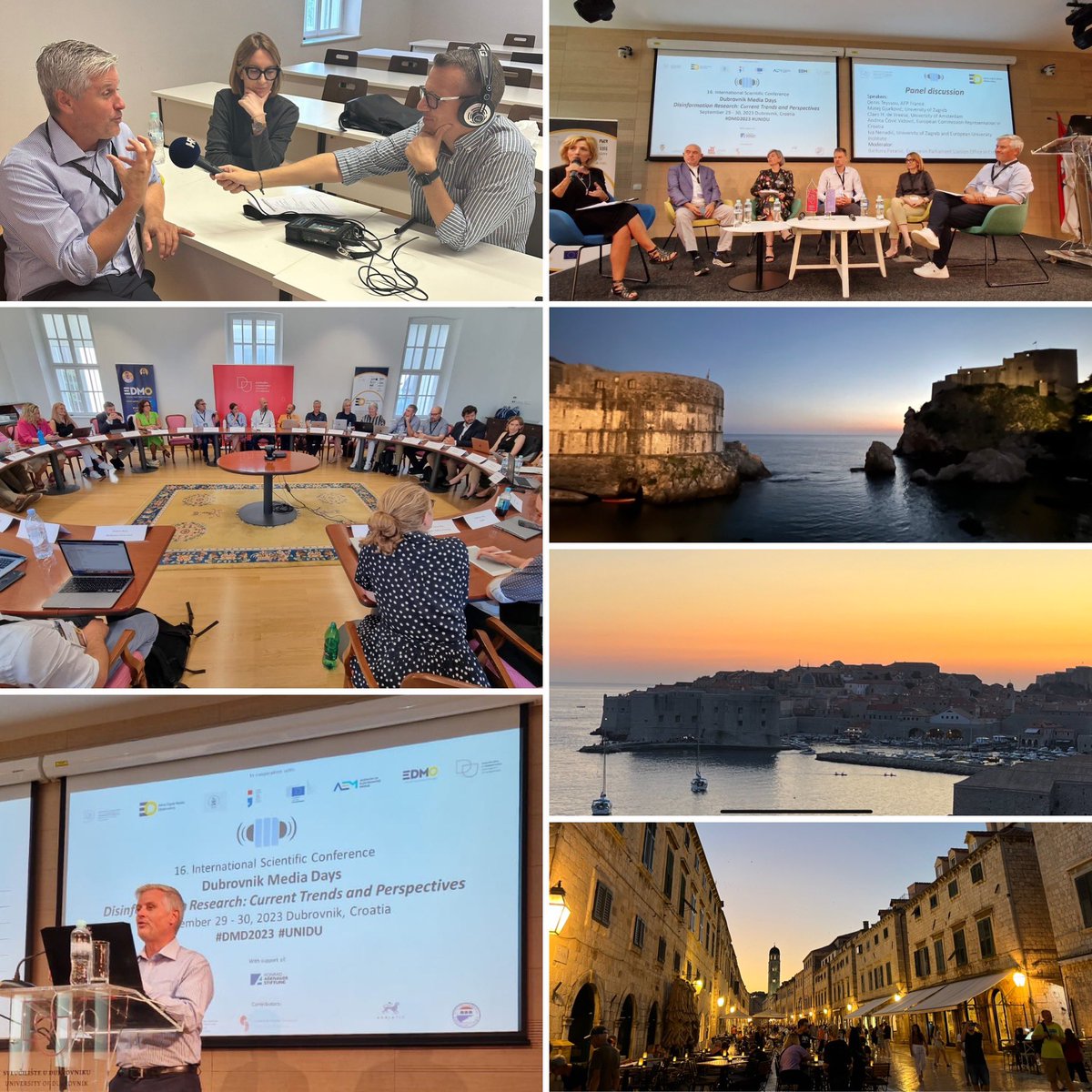 EDMO hub meeting #EDMOeu ✅ Update on data access ✅ Pitch disinformation conference in Amsterdam ✅ Discussion generative AI ✅ Interview 🇭🇷 tv and radio ✅ Keynote on AI and communication #DMD2023 Roundtable on #DSA, Code of Practice, #AIact ✅ Dubrovnik views ✅ @ADMOeu 🙏🏽