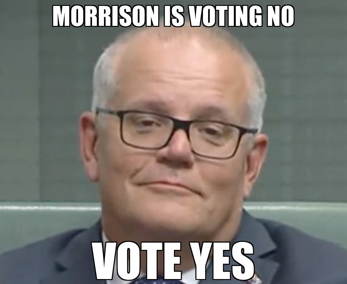 MFWitches's tweet photo. Rupert Murdoch and Kerry Stokes are both mining oligarchs first and media owners second, which makes sense because the best way to keep your mining interests profitable is to own most of the press which might criticise your planet-warming actions.

Now they’ve been joined by another mining oligarch - Clive Palmer - to jointly ensure the Voice Referendum fails.

Why so much interest in a NO vote from mining oligarchs?

Simples: their fossil fuel investments will instantly be rendered less valuable if an Indigenous Voice to Parliament gets a Constitutional right to have an opinion on future laws to do with mining rights and assets.

If they succeed, it will be the biggest capture of Australian opinion since Julia Gillard was forced by Gina Rinehart, Twiggy Forrest and (again) Rupert Murdoch to back down on a mining levy which would have raised 50 or 60 billion dollars *every year* ad infinitum for schools, hospitals, social support and infrastructure.

That loss was a huge tragedy then, and the referendum loss will be a huge tragedy now. And together with the failure of sufficient climate action, it’s yet another sign that if we don’t fight harder against the depredations of the billionaires, we’re all fucked.

Fight back. 

Boycott advertisers via https://t.co/igA7ByRwpQ, and tell them why.

Start today.

Oh, and share this meme: for a lot of Aussies, it might be the one thing which could make a difference to how they’ll vote, since Morrison is still (thank god) only as popular as a Polly Waffle in a fucking swimming pool.

#ToYourBrooms 
#VoteYES 
#NewsCorpse
#SevenSucks
#PissOffClive