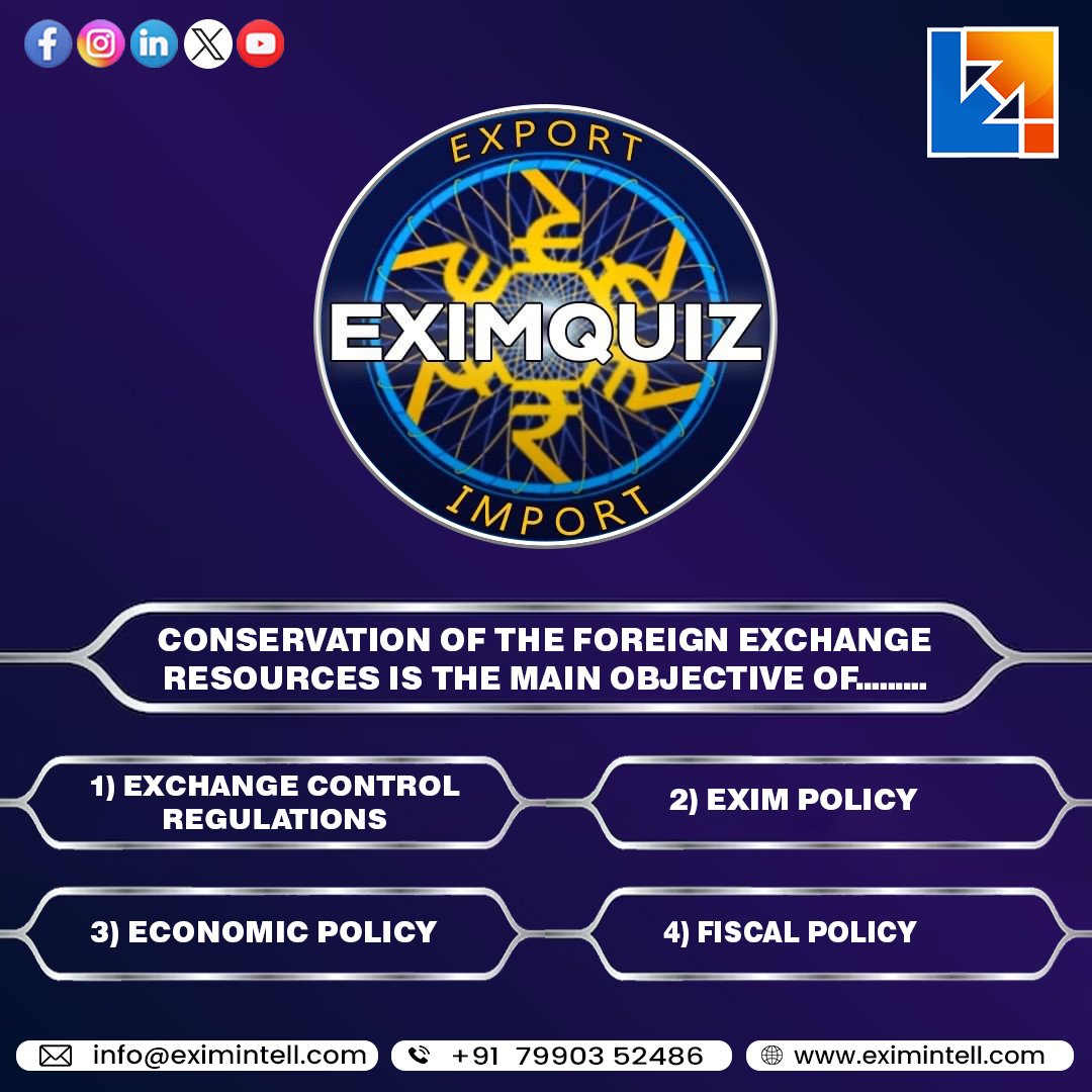exim_intell's tweet image. Let&apos;s find out the Correct Answer For Foreign Exchange Objective and Give Answers in the Comment Box.

To Know more about Export Import Follow us on-

Facebook :
facebook.com/eximintell/?re…

WhatsApp Link:
api.whatsapp.com/send?phone=917…

#Foreignexchange  #Eximintell #ExportImportCourse