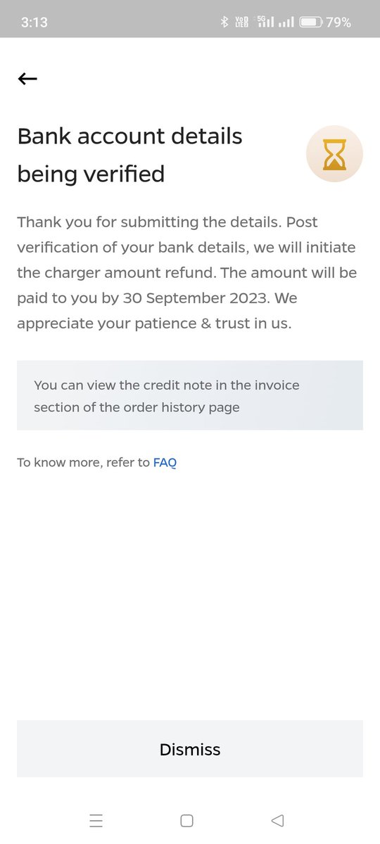 Raja_4004's tweet photo. @OlaElectric Today 1st October but still yet charger refund not received. https://t.co/FTj3NIYnGU