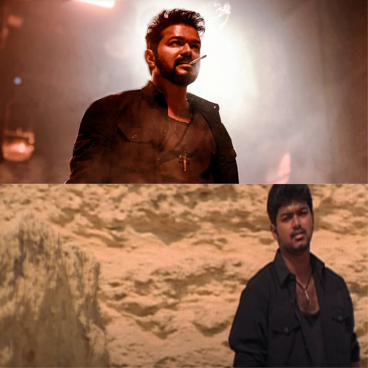 V3N5AT's tweet photo. Is #Leo connected to #Thirumalai 🤯 or is it just the character inspiration🤞🏻
Shirt collar la irundhu cigarette matum edu thalaivaa @actorvijay 💣💥🤌🏻

LEO MONTH BEGINS ☢️ https://t.co/4ZxApVrsKS