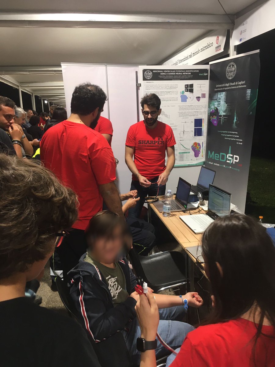 medsp_team's tweet photo. Fabulous experience at #sharpernight 2023 in Cagliari with @univca! We presented an interactive lab to introduce physiological signals and play with them through our demos. EEG, EDA, EMG, and gaze tracking explained to our curious visitors!
#EuropeanResearchersNight  #ern2023 https://t.co/BVzT1OSpMk