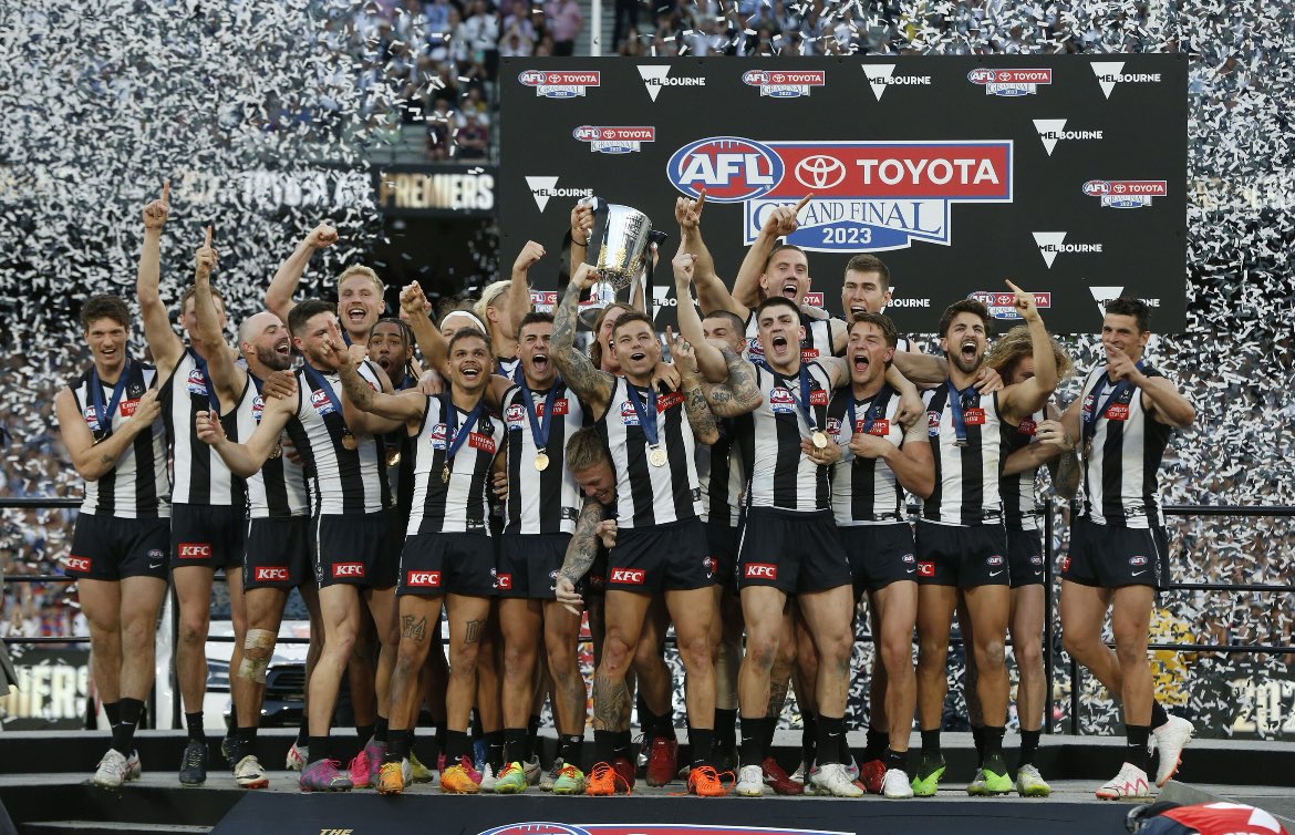 The GREATEST footy club of all time! COLLINGWOOD Magpies 2023 Premiers 16 🏆 @CollingwoodFC Forever #aflgrandfinal2023 #GoPies