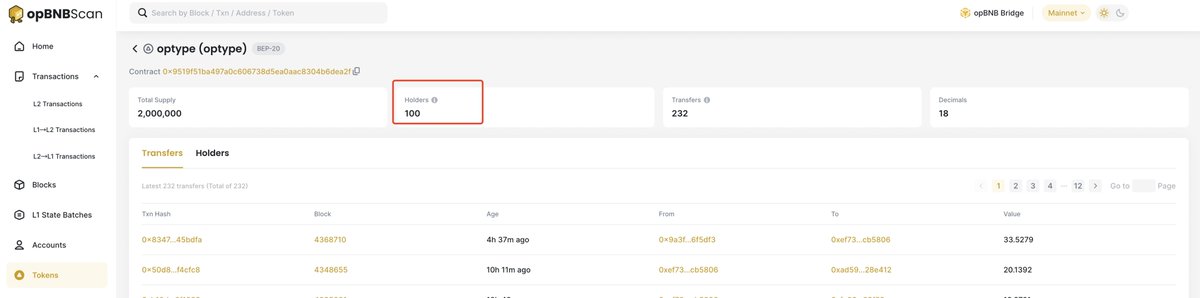 🎉The current number of $optype holders has officially reached 100!  

🏃‍♂️This is a milestone worth commemorating. On the brand-new #opBNB chain, $opTYPE is gearing up for an exciting journey. 

👀100 holders – a small step for $opTYPE, but a giant leap towards a bright future! 🚀